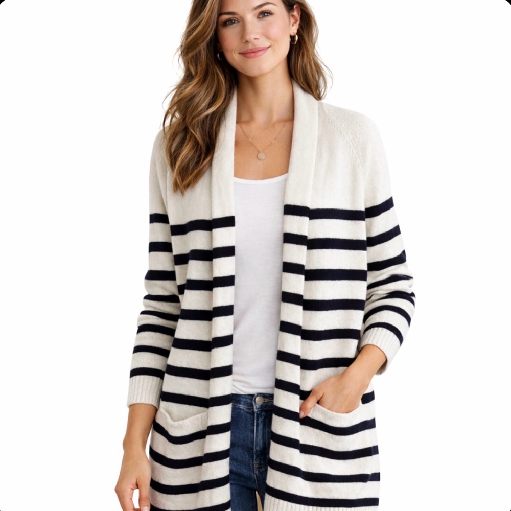 Talbots Sweater Blue and White Striped S